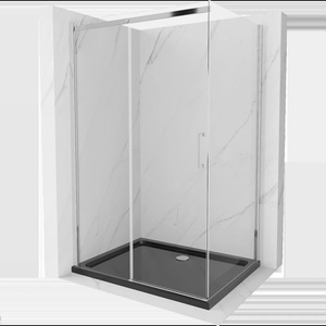 Mexen Omega плъзгаща се душ кабина 100 x 80 см, прозрачна, хром + черен (825-100-080-01-00-4070)