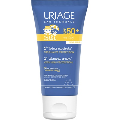 Uriage Слънцезащитен минерален крем за бебета и деца Uriage - SPF 50+, 50 ml