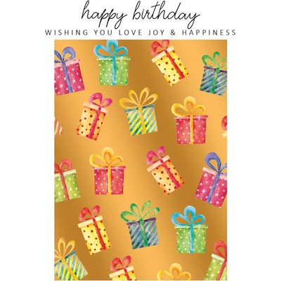 Artige Поздравителна картичка "ЧРД Златна с цветя 12x17cm