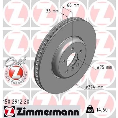 Brzdový kotouč ZIMMERMANN 150.2912.20