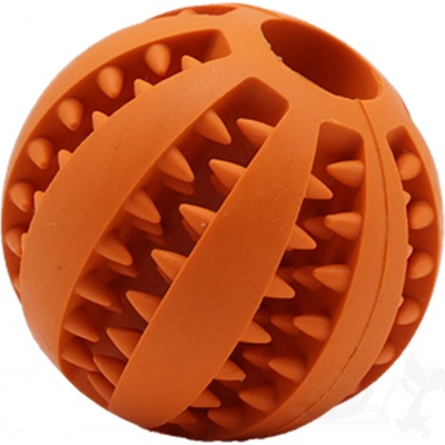 Uniq Pets dentální mátový míček na pamlsky oranžový 7 cm