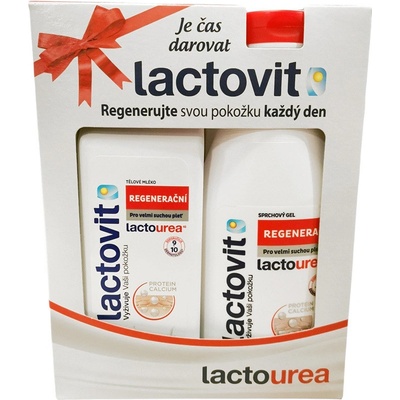 Lactovit Lactourea regeneračné telové mlieko 400 ml + regeneračný sprchový gél 500 ml darčeková sada