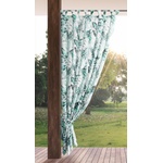 Eurofirany Garden Outdoor Curtain with Velcro Loops, 1 Piece, Opaque & Weatherproof, UV Protection, for Balcony Patio Pergola Gazebo, H240 x W155 cm, Green Print - ZAS/GARDEN (B0CX1SMLJX)