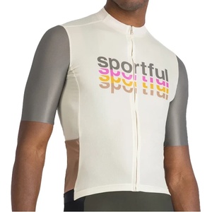 Sportful Фланелка с къс ръкав за колоездене Sportful Supergiara 2 Logo Jersey Cycling jersey - Cream - размер XL (056-3901-0115)