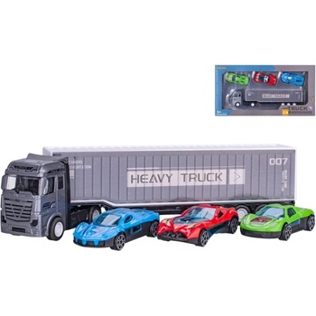 Mikro Камион 22см метал свободен ход с коли 3бр 7см метал свободен ход