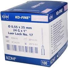 KD-FINE Injekčná ihla24 G x 0,55 x 25 mm fialová 100 ks