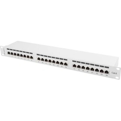 Lanberg patch panel 24 port 1U CAT. 6 shielded, grey (PPS6-1024-S)