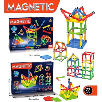Armtoys ДЕТСКИ МАГНИТЕН КОНКРУКТОР 77 ЧАСТИ