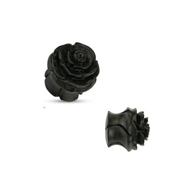 Šperky4U dřevěný plug do ucha růže průměr PL01005-14K