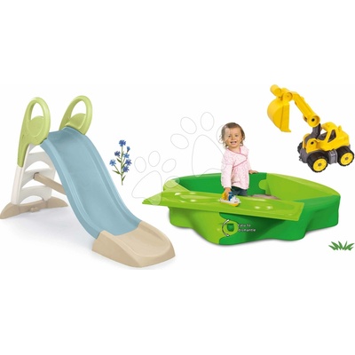 Smoby Set šmykľavka a pieskovisko s vodnou dráhou Toboggan GM Slide Life 150 cm s vodotryskom a bager