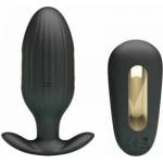 Pretty Love Kelly Rechargeable Anal Plug Black, Remote Control, 7 Modes