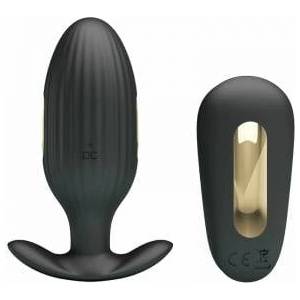 Pretty Love Kelly Rechargeable Anal Plug Black, Remote Control, 7 Modes