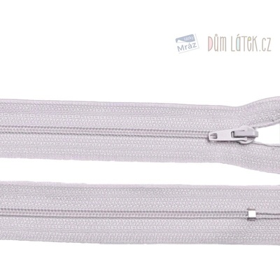 Zips špirálový 6mm nedeliteľný 25cm svetlo sivý