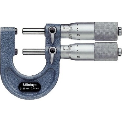 MITUTOYO Mikrometr třmenový analogový 0-25/001 mm měření tolerance mitu-113-102