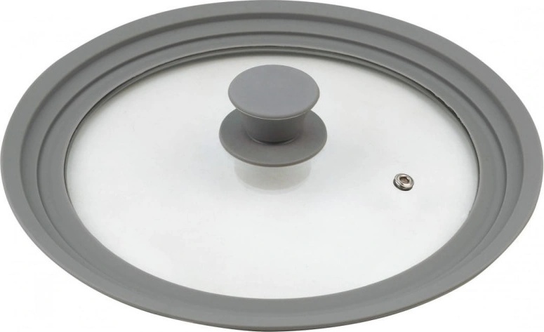 Kinghoff Капак Kinghoff KH 1649, 24/26/28 cм, Стъклен, Силиконов ръб, Универсален, Сив (KH 1649)