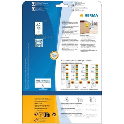 Herma Самозалепващи се етикети, A4, 70 х 37 mm, червени, 24 (1540100128)
