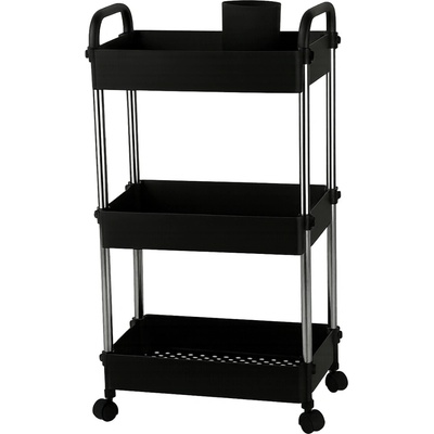 Servírovací stolek kolečka kov plast chrom černá NoBi LIMA