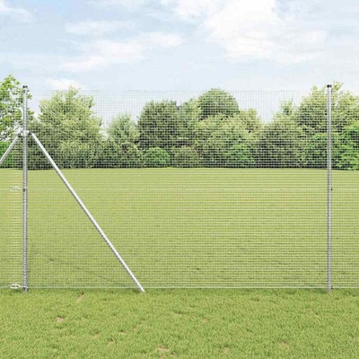 vidaXL Zemní upevnění svařované drátěné ploty 50 x 1,5 m Stříbrná