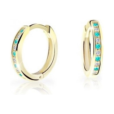 Cutie Jewellery kruhové náušnice ze žlutého zlata C3343-80-X-1 světle zelená