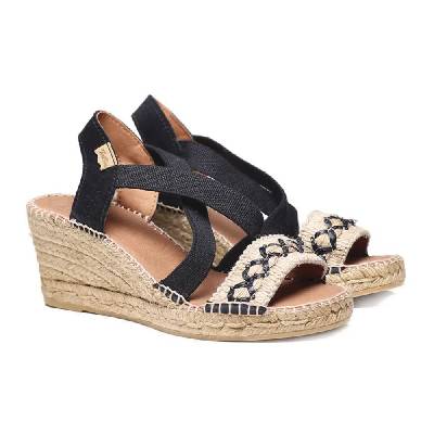 Сандали на платформа Toni pons Susa-BN esparto wedge sandals - Black (Black)