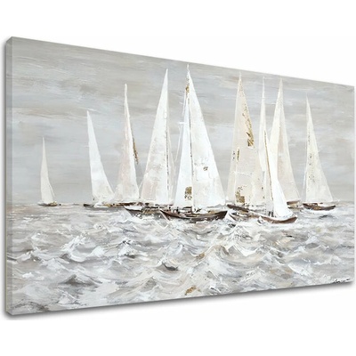 Obraz na plátne PLACHETNICE NA MORI - 100x50 cm