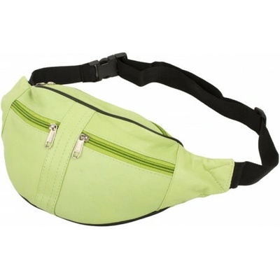 Bauchtasche mit 2 Front-Reißverschlüssen Nappa Leder hellgrün