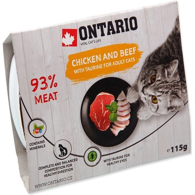 ONTARIO Ваничка ontario пиле и говеждо с таурин 115 г
