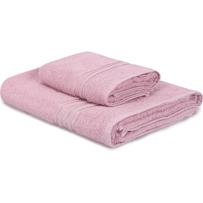 Foutastic Розови памучни кърпи и хавлии за баня в комплект от 2 Dora - Foutastic (925WTN1112)