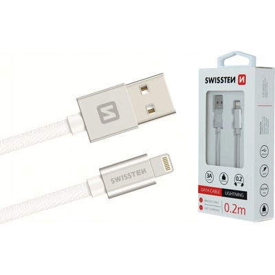 Swissten 71523103 USB / Lightning, 0,2m, stříbrný