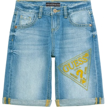 Guess Къси деним панталони за момче с бродирано лого на марката Guess