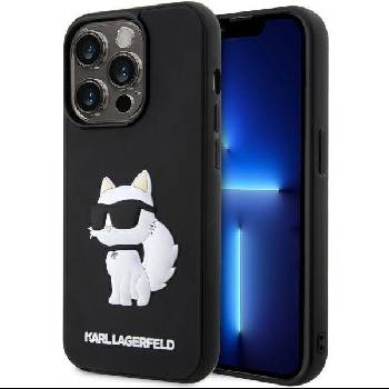 KARL LAGERFELD Karl Lagerfeld KLHCP14L3DRKHNK Rubber Choupette 3D Калъф за iPhone 14 Pro 6.1", черен (KLHCP14L3DRKHNK)