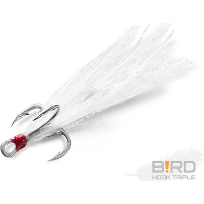 Delphin B!RD Hook TRIPLE bílá pírka vel.4 3 ks