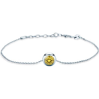 SAVICKI Гривна The Journey: бяло злато, жълт лабораторен диамант