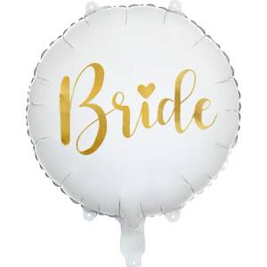 PartyDeco Балон от фолио Булка - златен 45см