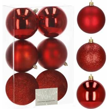 Springos ozdoby na vianočný stromček 10 cm 6 ks - červené