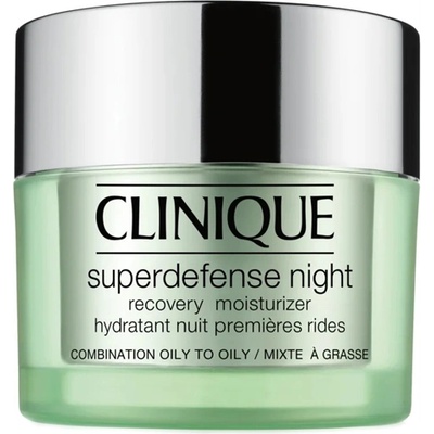 Clinique Superdefense Night Recovery Moisturizer Combination Oily To Oily хидратиращ нощен крем против бръчки за смесена и мазна кожа за жени 50 мл