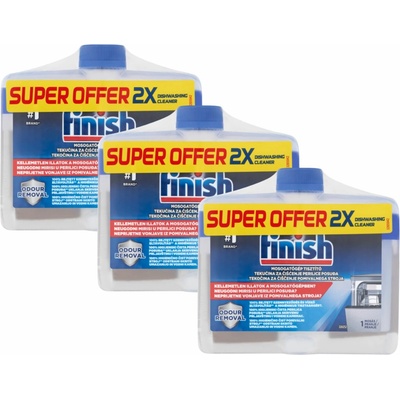 Finish Čistič umývačky riadu 3 x 500 ml + darčeková vzorka produktu