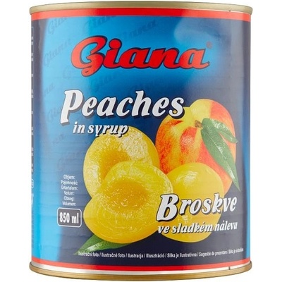 Giana Broskyne lúpané polené v sladkom náleve 820 g