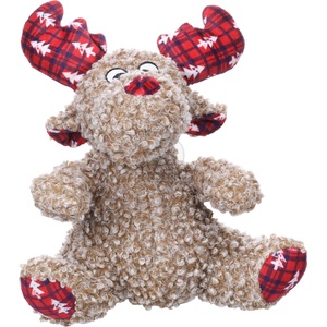 Flamingo Krola коледна плюшена играчка седи́щ елен за кучета 1 бр