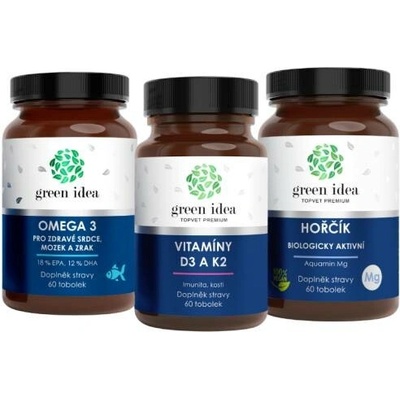 Green idea Hořčík + Omega 3 + Vitamíny D3 K2