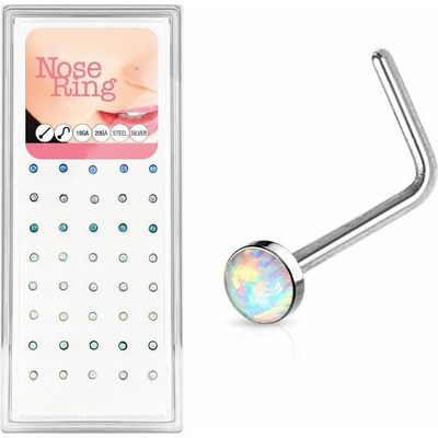 S4U Sada 40ti piercingů do nosu, 2,5 mm opál 0,8 mm N0000-36