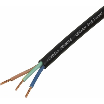 TRU Components TC-13389180 kabel s gumovou izolací H05RN-F 3 G 0.75 mm² černá 50 m