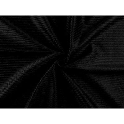Velvet / samet oděvní s řádkovanou strukturou, střední, 10 černá