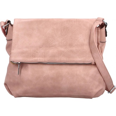 Trendy dámská koženková crossbody kabelka Rosalina růžová