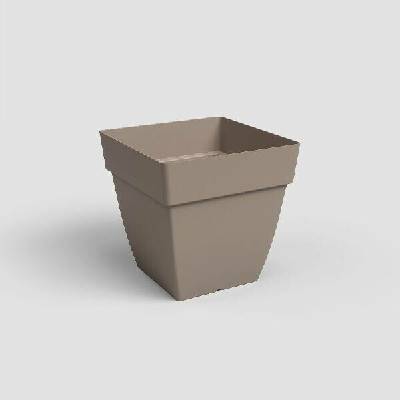 Artevasi Květináč CAPRI čtvercový 35cm plast šedá matte taupe