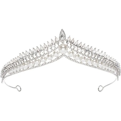 Naishide Jewelry slavnostní korunka do vlasů s perlami a krystaly Bella