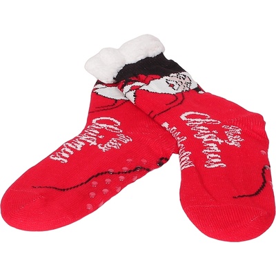 Мъжки пухкави чорапи в червено с Дядо Коледа