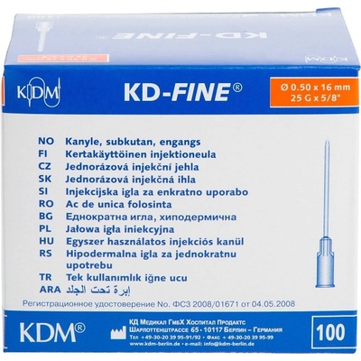 KDM Injekční jehla KD-Fine 25G 0,5 x 16 mm oranžová 100 ks – Hledejceny.cz