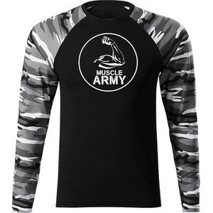 DRAGOWA FIT-T Тениска с дълъг ръкав Muscle Army Biceps, градски камуфлаж, 160 г/м2 (5633)