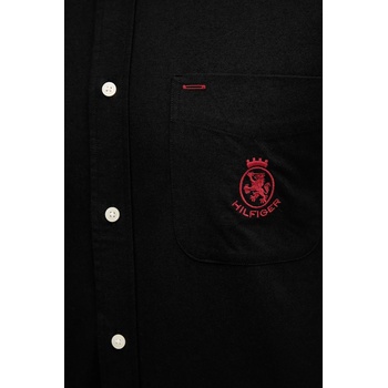 Tommy Hilfiger Памучна риза Tommy Hilfiger в черно със стандартна кройка с класическа яка MW0MW40890 (MW0MW40890)